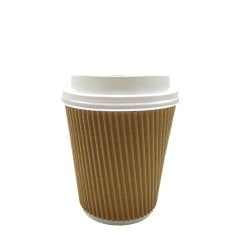 8oz Ripple Double Wall Kraft Karton Bardak - 25'li