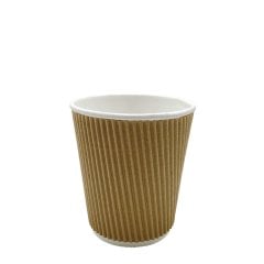8oz Ripple Double Wall Kraft Karton Bardak - 500'lü
