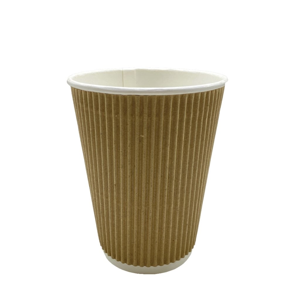 14oz Ripple Double Wall Kraft Karton Bardak - 25'li