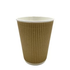 14oz Ripple Double Wall Kraft Karton Bardak - 25'li