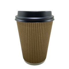 14oz Ripple Double Wall Kraft Karton Bardak - 25'li