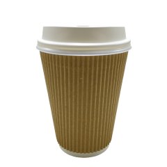 14oz Ripple Double Wall Kraft Karton Bardak - 500'lü
