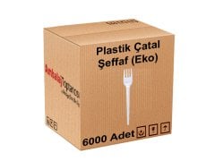 Plastik Çatal Şeffaf Eko - 6000'li