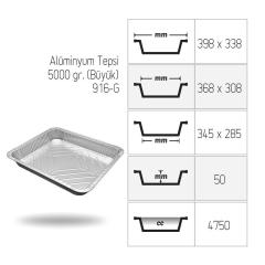 Alüminyum Tepsi 5000 gr. (Büyük) - 50'li