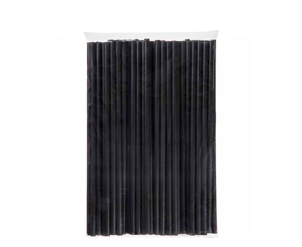 Siyah Frozen Plastik Pipet - 100'lü