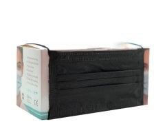 3 Katlı Siyah Bez Maske - 50'li