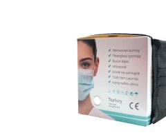 3 Katlı Siyah Bez Maske - 50 Kutu