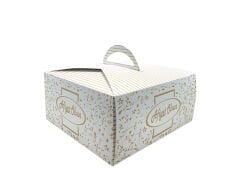 Saplı Turta Kutusu Premium (No:1) 22x22x13 cm - 50'li