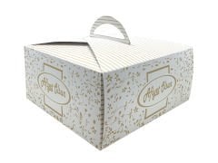 Saplı Turta Kutusu Premium (No:3) 28x28x13 cm - 50'li