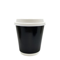 8oz Double Wall Siyah Karton Bardak - 500'lü
