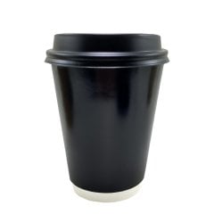 14oz Double Wall Siyah Karton Bardak - 500'lü