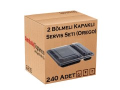 2 Bölmeli Kapaklı Servis Seti (Orego) - 240'lı