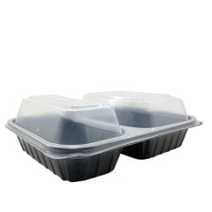 2 Bölmeli Kapaklı Hamburger Kabı (Sıcağa Dayanıklı)-200'lü