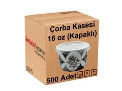 Karton Çorba Kasesi 16 oz (Kapaklı) - 500'lü