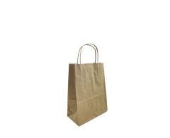 Burgu Saplı Kraft Kağıt Çanta 19x8x24 cm 25 Adet
