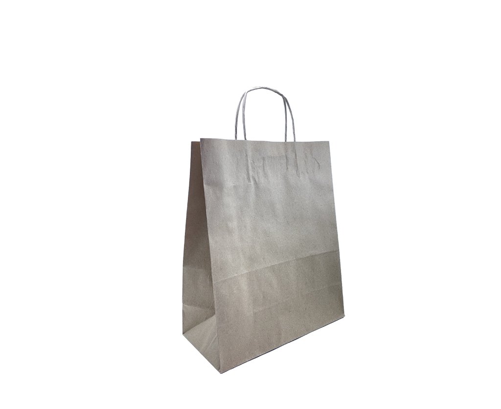 Burgu Saplı Kraft Kağıt Çanta 25x12x31 cm 25 Adet