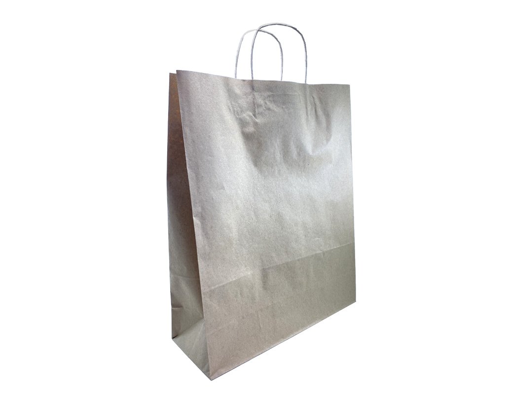 Burgu Saplı Kraft Kağıt Çanta 32x12x40 cm 25 Adet