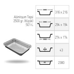 Alüminyum Tepsi 2500 gr. (Küçük) - 400'lü