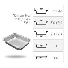 Alüminyum Tepsi 3250 gr. (Orta) - 100'lü