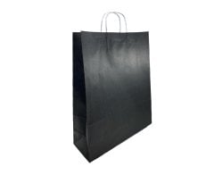 Burgu Saplı Siyah Kağıt Çanta 32x12x40 cm 25 Adet
