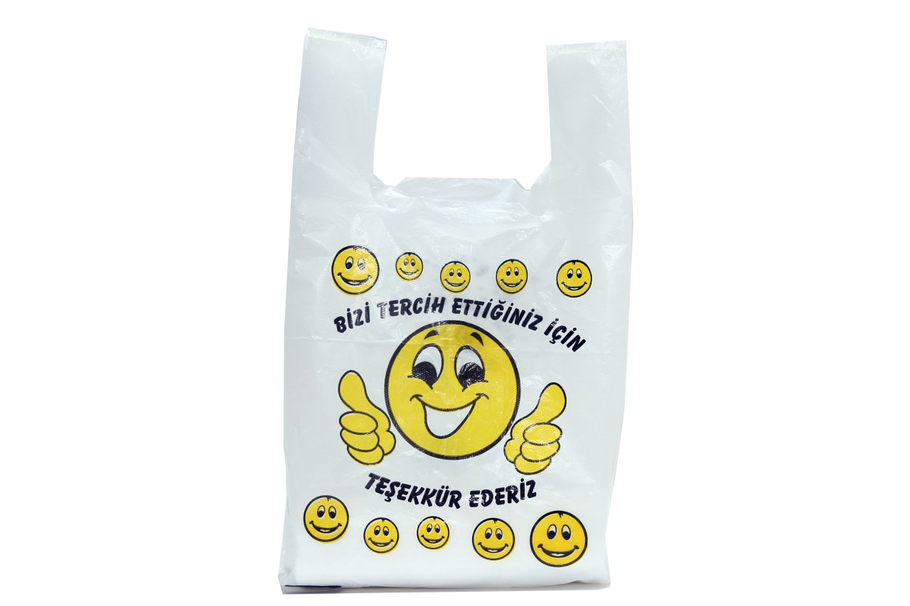 Gülen Yüz Baskılı Atlet Poşet (Büyük) - 1 Kg