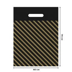 Takviyeli Siyah Çizgili Poşet 60x70 (No:6) - 50'li