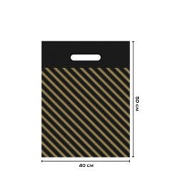 Takviyeli Siyah Çizgili Poşet 40x50 (No:4)-1000'li