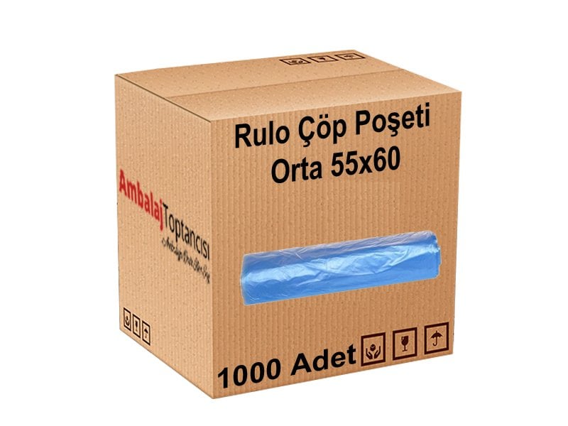 Rulo Çöp Poşeti Orta 55x60 1000 adet