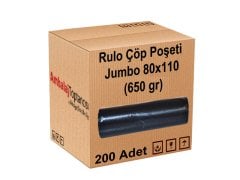 Rulo Çöp Poşeti Jumbo 80x110 (650 gr) 200'lü